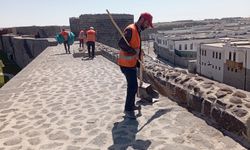 Tarihi Diyarbakır surlarında temizlik çalışmaları sürüyor