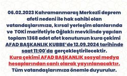 AFAD açıkladı Diyarbakır'daki kura bugün saat 11:00'da canlı yayınlanacak