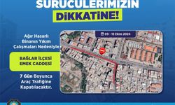 Cengizler ve Emek caddelerinin bir kısmı 7 gün trafiğe kapatılacak