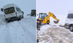 Diyarbakır’da kar alarmı: Öğretmen servisi yolda mahsur kaldı