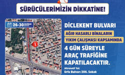 Kayapınar'da yıkım çalışmaları nedeniyle Diclekent Bulvarı 4 gün kapalı