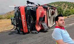Diyarbakır Ergani’de itfaiye aracı devrildi: 1 ölü, 2 yaralı