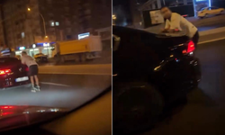 Diyarbakır’da patenli genç aracın arkasına tutundu