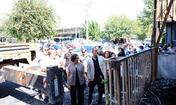 Eş Başkanlardan yangın mağduru esnafa geçmiş olsun ziyareti