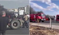 Diyarbakır’da seyir halindeki kamyon bir anda alev aldı!
