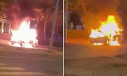 Diyarbakır’da hareket halindeki araç alev aldı