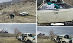 Lice’de korku dolu anlar: Kamyonet şarampole yuvarlandı,