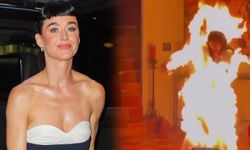 Ünlü şarkıcı Katy Perry, klip için kendini ateşe verdi!