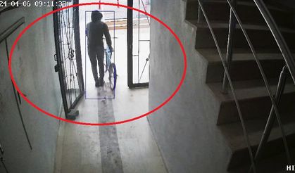 Diyarbakır'da siteye dadanan bisiklet hırsızı!