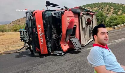 Diyarbakır Ergani’de itfaiye aracı devrildi: 1 ölü, 2 yaralı