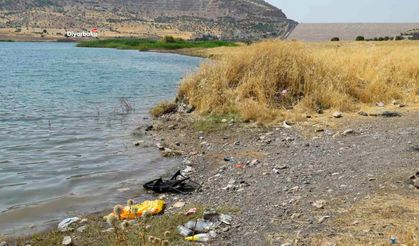 Diyarbakır Kıralkızı Barajı’nda çöp sorunu büyüyor