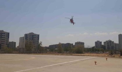 Havuza düşen yaşlı adam helikopterle hastaneye kaldırıldı