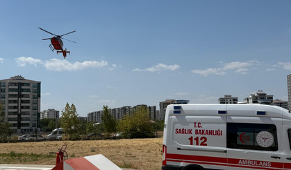 Çermik’te fenalaşan 81 yaşındaki hasta helikopterle Diyarbakır’a nakledildi