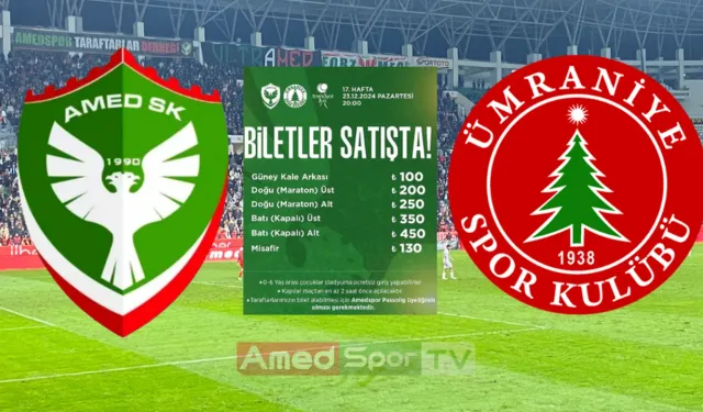 Amedspor Ümraniyespor maçı İçin bilet fiyatları belli oldu