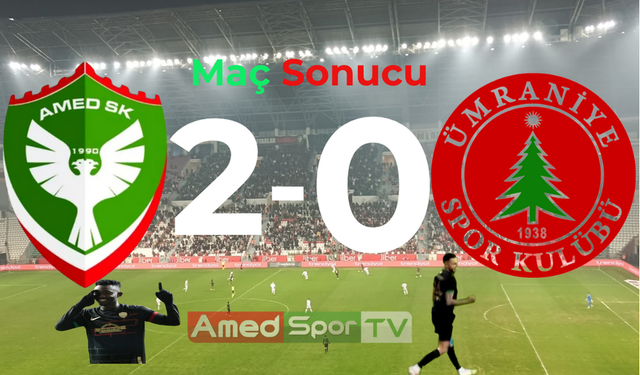 Amedspor, Ümraniyespor’u 2-0 mağlup edip 2024’ü galibiyetle kapattı