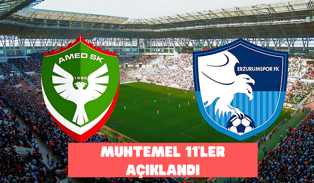 Amedspor, Erzurumspor Karşısında Üç Puan Hedefliyor: Muhtemel 11