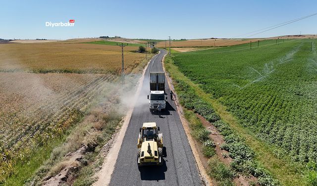 Çınar-Bismil bağlantı yolunda asfalt çalışması