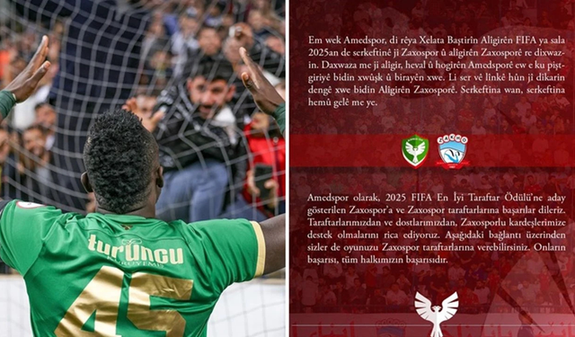 Amedspor’dan Zaxospor taraftarlarına FIFA destek