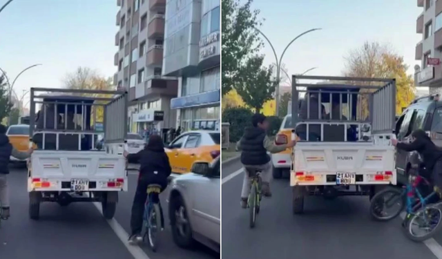 Diyarbakır’da bisiklet kullanan çocuklar kazayı ucuz atlattı