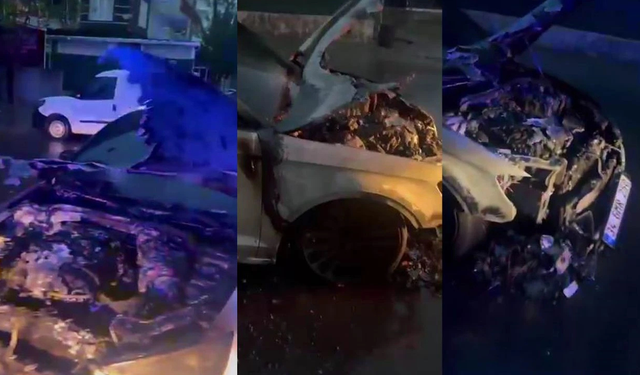 Diyarbakır’da lüks araç bir anda alev aldı!