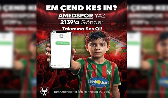 Amedspor’dan taraftara üç dilli SMS destek kampanyası