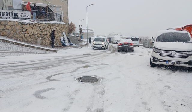 Kulp’ta kar yağışı ve buzlanma ulaşımı felç etti