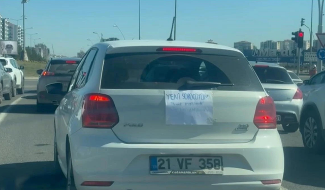 Diyarbakır’da yeni sürücüden dikkat çeken not: “Sabır imandandır”