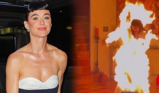 Ünlü şarkıcı Katy Perry, klip için kendini ateşe verdi!