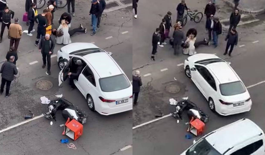 Diyarbakır’da otomobil ile kurye çarpıştı: 1 kişi yaralandı