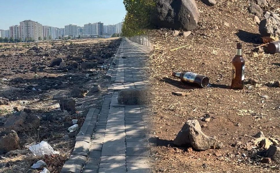 Diyarbakır’da alkolikler doğaya zarar veriyor