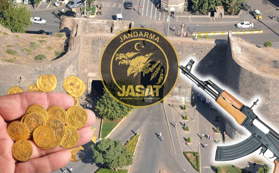Diyarbakır’da geniş çaplı baskın: Silahlar ve tarihi altın sikkeler bulundu
