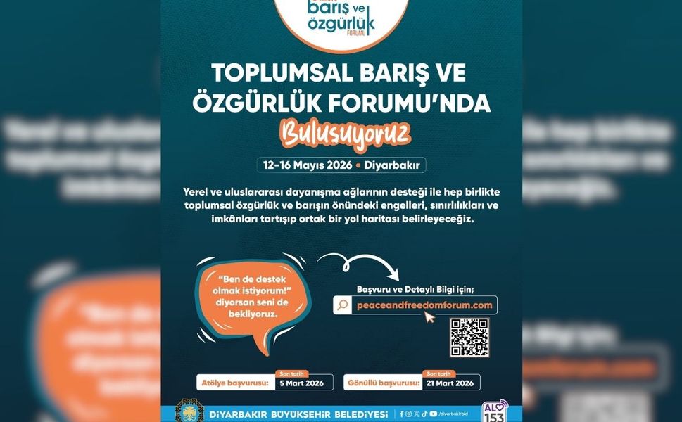 Diyarbakır'da büyük buluşma: Toplumsal Barış ve Özgürlük Forumu'nun tarihi belli oldu