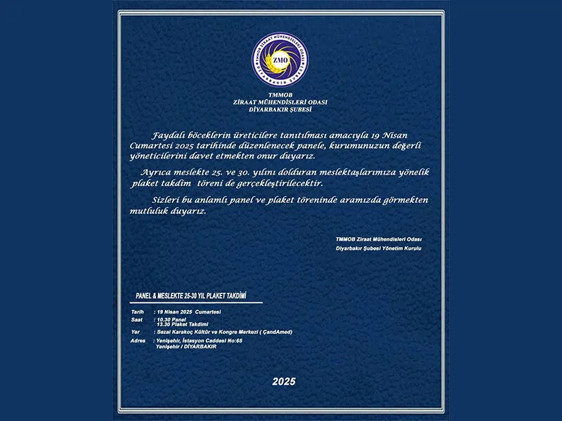 Diyarbakirda Ziraat Muhendisleri Paneli Ve Plaket Toreni Duzenleniyor2