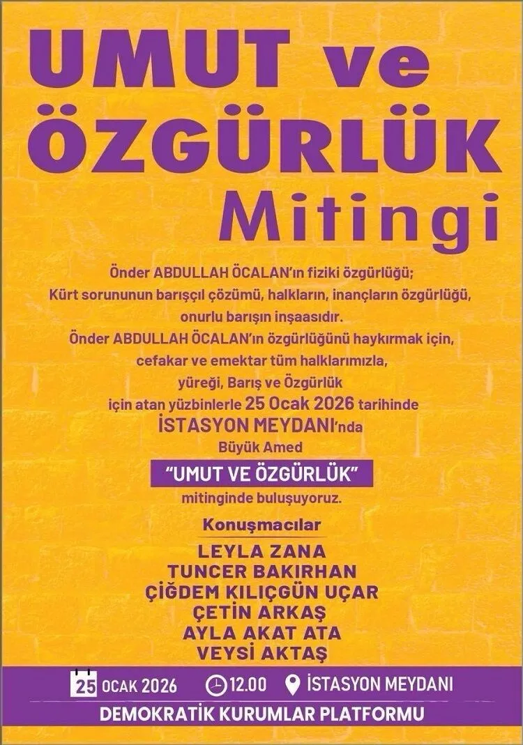 Dem Parti Duyurdu Diyarbakirdaki Mitingin Tarihi Belli Oldu